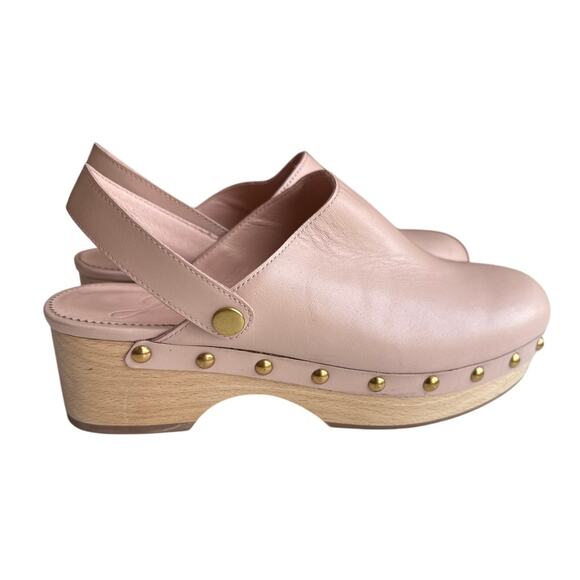 J.Crew Convertible Pale Pink Leather Clog Size 8 - Picture 1 of 7